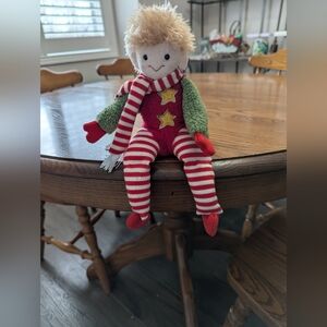 Douglas The Cuddle Toy.cFestive Plush ELF. Can Sit On A Shelf.
